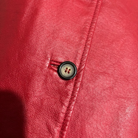 Dennis Basso Red Leather Tuxedo Vest Pockets Size 1X nwt VTG Deadstock - Picture 5 of 7